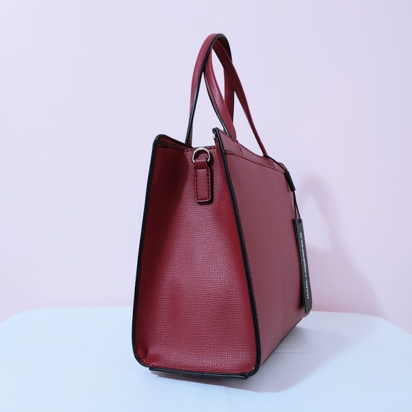 NWT Karl Lagerfeld Maybelle Cat Tote Dark Red with boucle applique Crossbody Bag - Picture 5 of 9